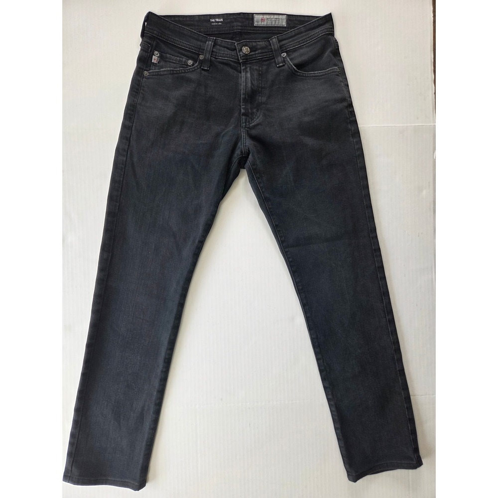 AG Adriano Goldschmied The Tellis Modern Slim Jeans Black Faded Size 29 Women